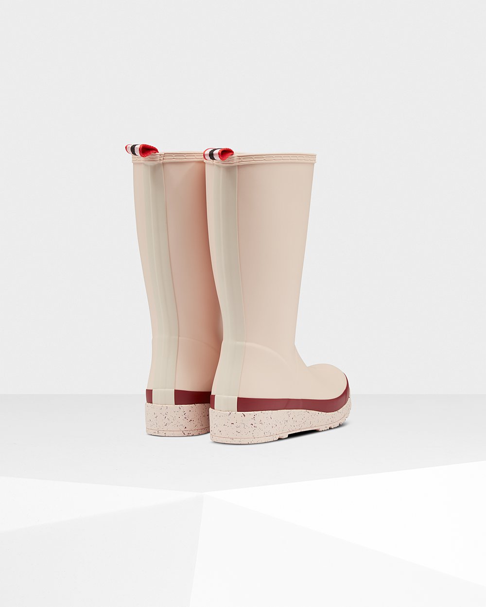 Botas Play Hunter Feminina Cinzentas Rosa/Cinzentas Vermelhas - Original Tall Speckle Rain - 84PMOKE